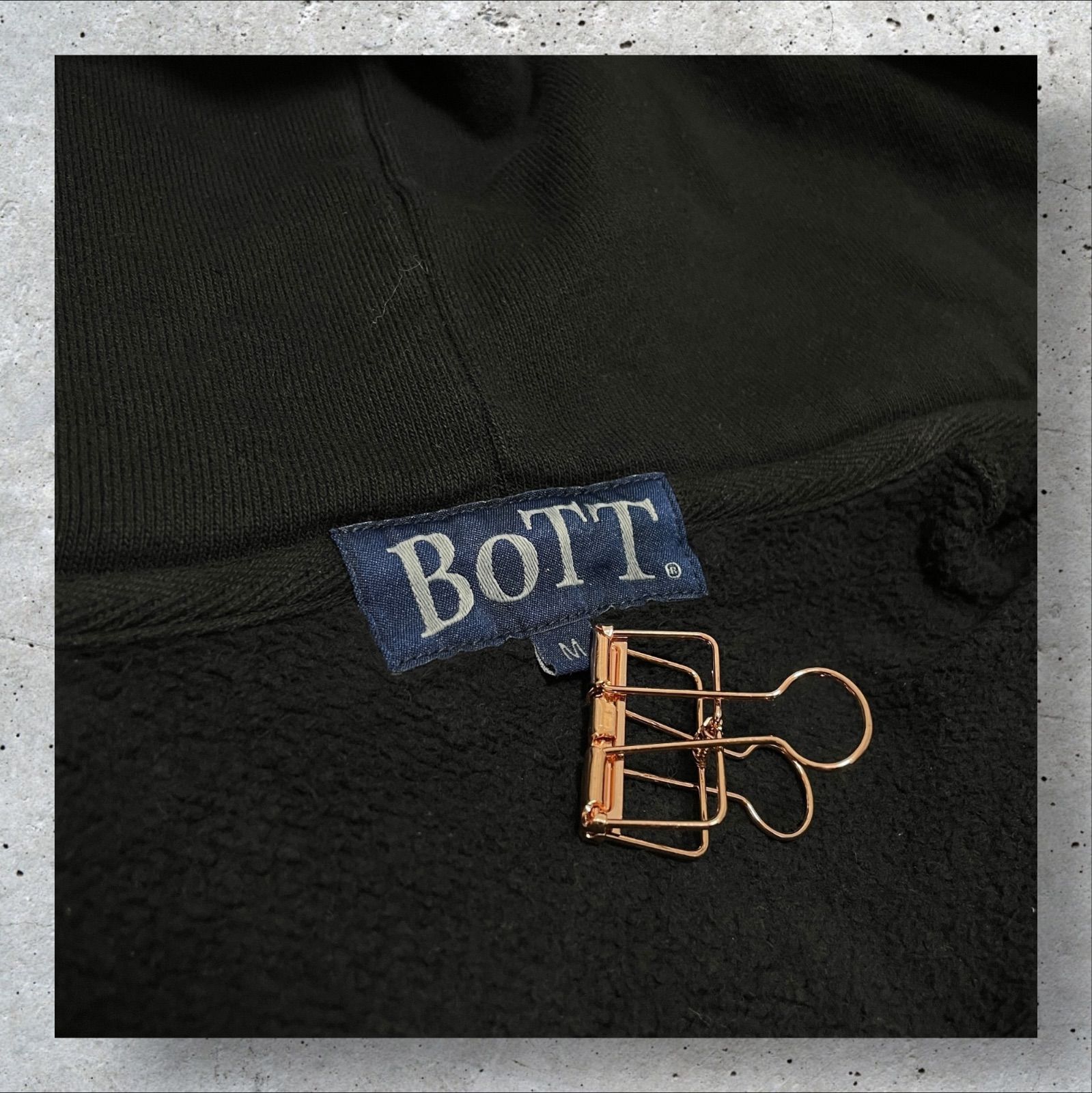 定価:27500円 BOTT Washed Luckey Logo Zip Hoodie 253BOTT43 BLACK M 