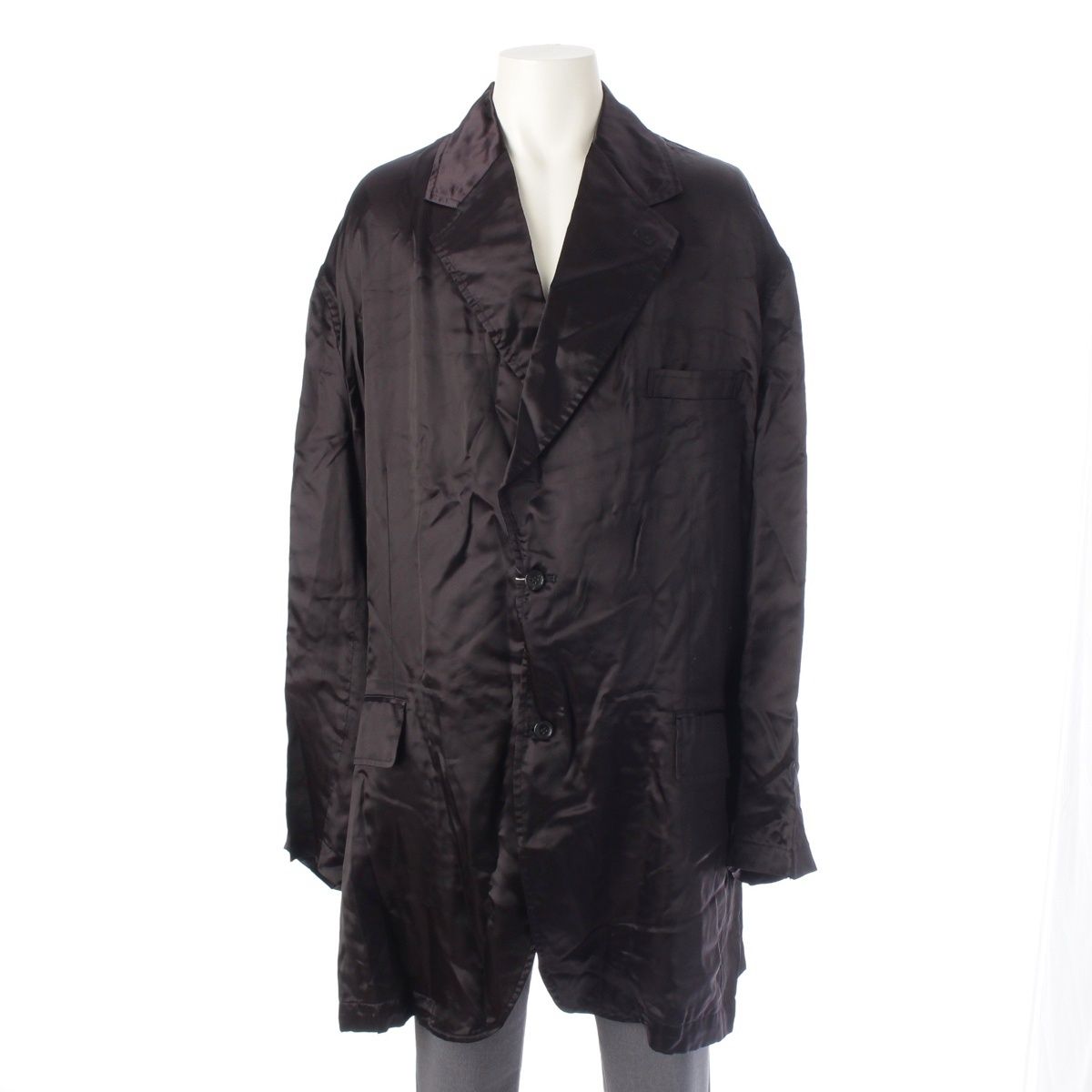 AD2021 コムデギャルソンオムプリュス キュプラ オーバー ジャケット コムデギャルソンオムプリュス AD2021 キュプラ ローズ スカル ロゴ