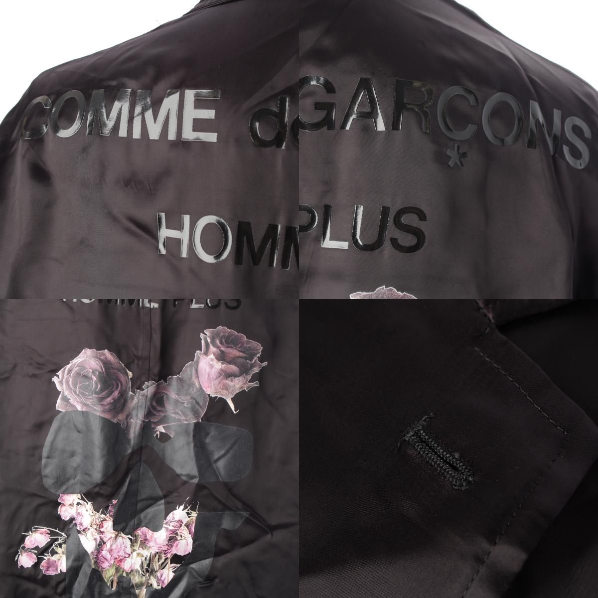 AD2021 コムデギャルソンオムプリュス キュプラ オーバー ジャケット コムデギャルソンオムプリュス AD2021 キュプラ ローズ スカル ロゴ