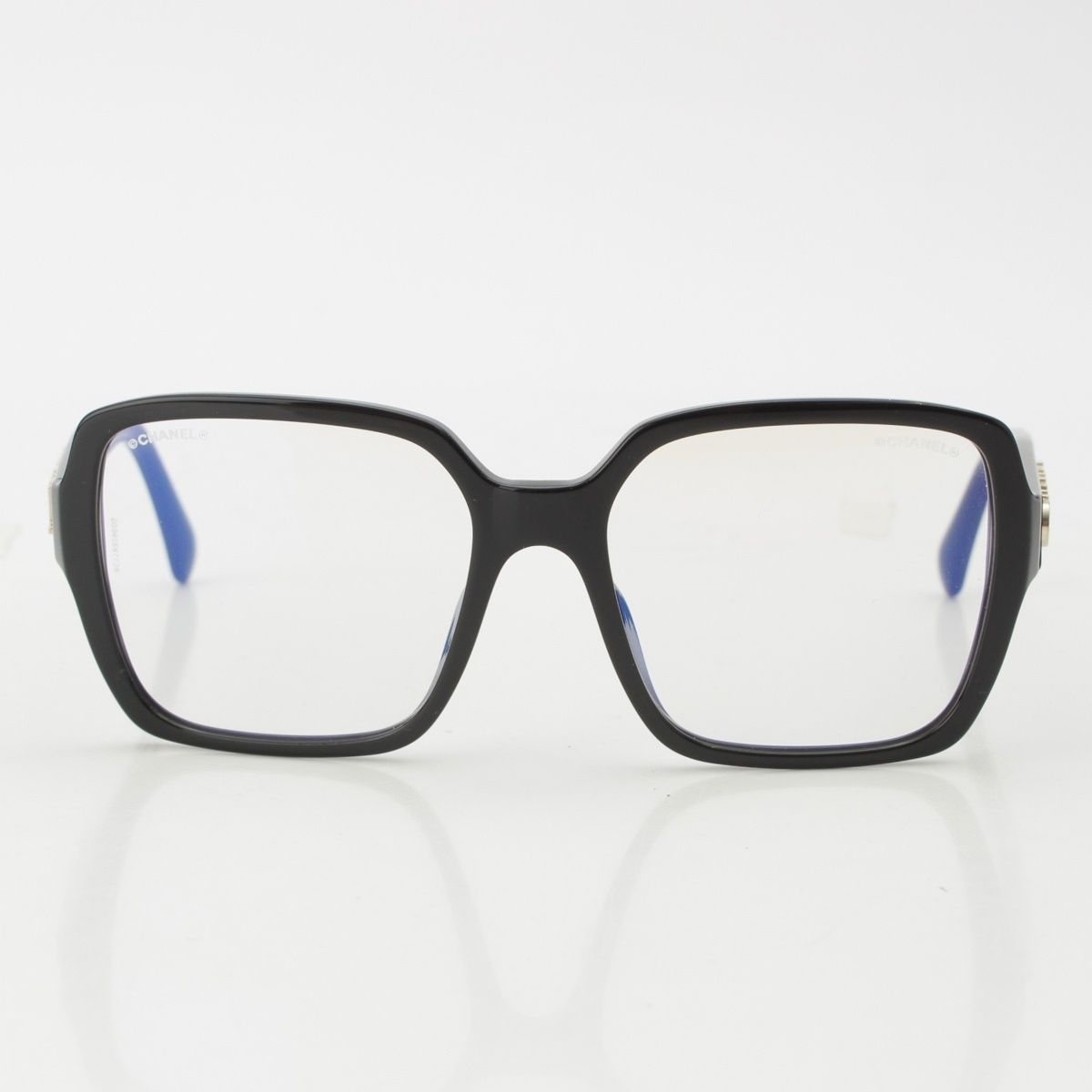 美品 CHANEL サングラス 5408-A ブラック ロゴ スクエア CHANEL
