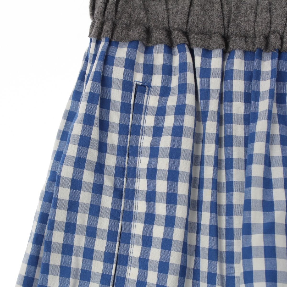 コムデギャルソン 08SS AD2007 ウール コットン ウエスト切替 ギンガム