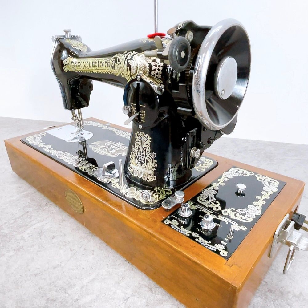 H-555 Brother ブラザー アンティークミシン HA1-B050 木製ケース 黒