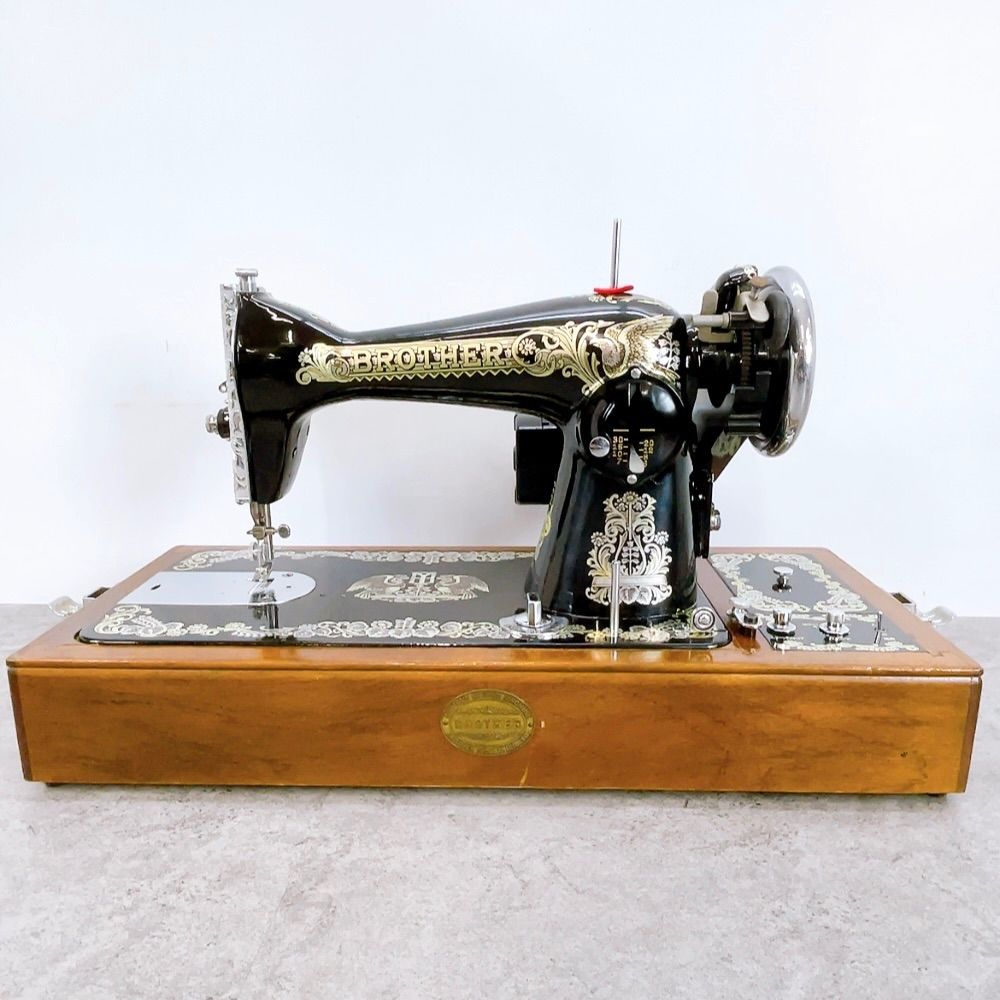 H-555 Brother ブラザー アンティークミシン HA1-B050 木製ケース 黒