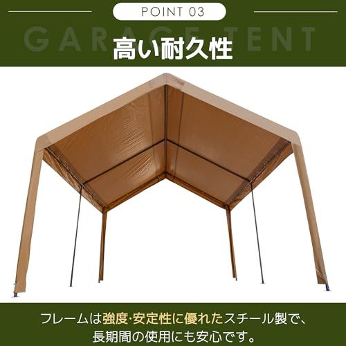 大カーポート UVカット 3×6m 車庫 防雨 ガレージテント 車庫 お祭り 倉庫 ガレージテント カーポート 軽自動車用 大型 車 駐車 スチール製  頑丈 仮設倉庫 タープテント UPF50+ DIY 日本語取扱説明書付き (ブラック_長さ 59643cf6 - メルカリ