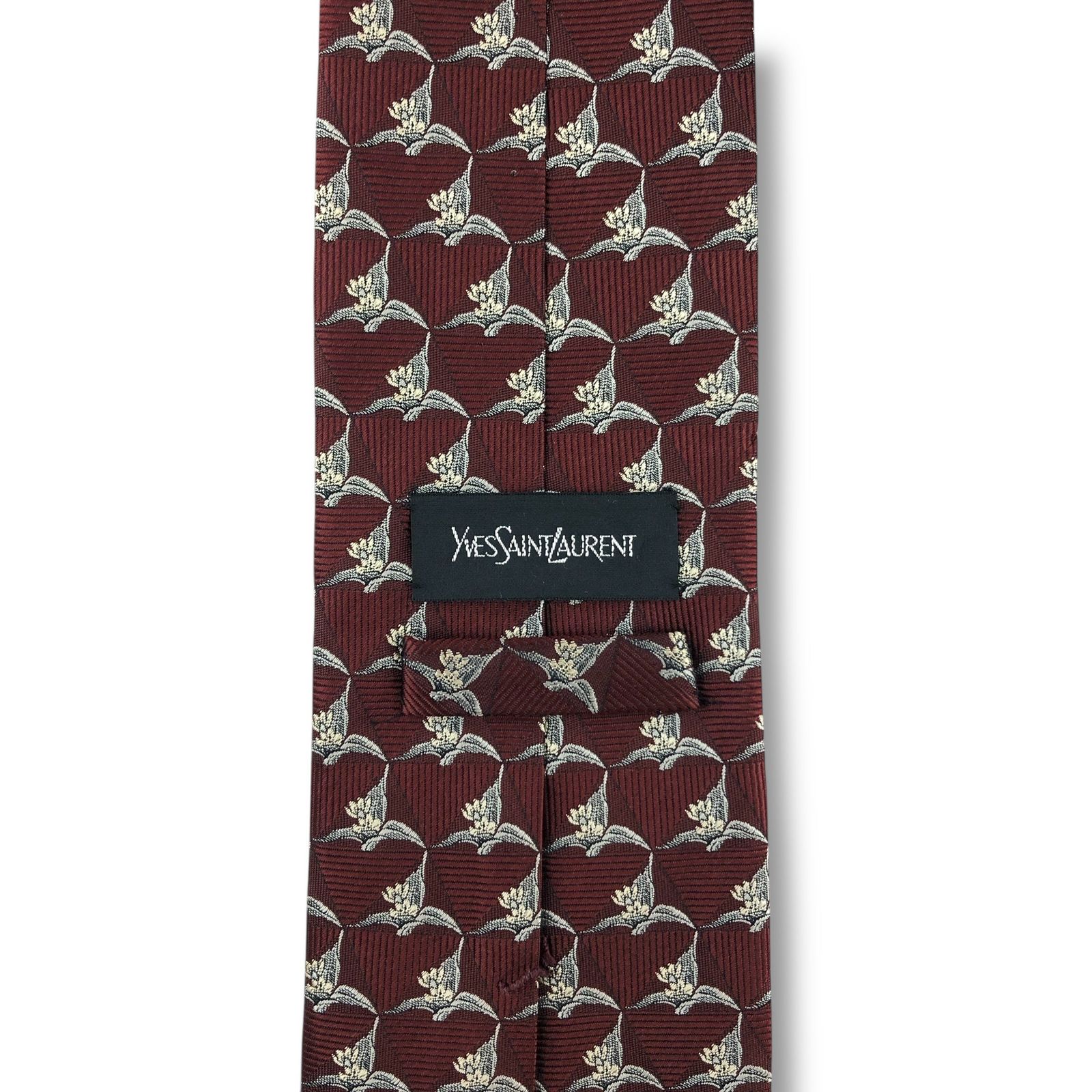 7866】美品ー良品！イブサンローラン ネクタイ ボルドー系 - メルカリ