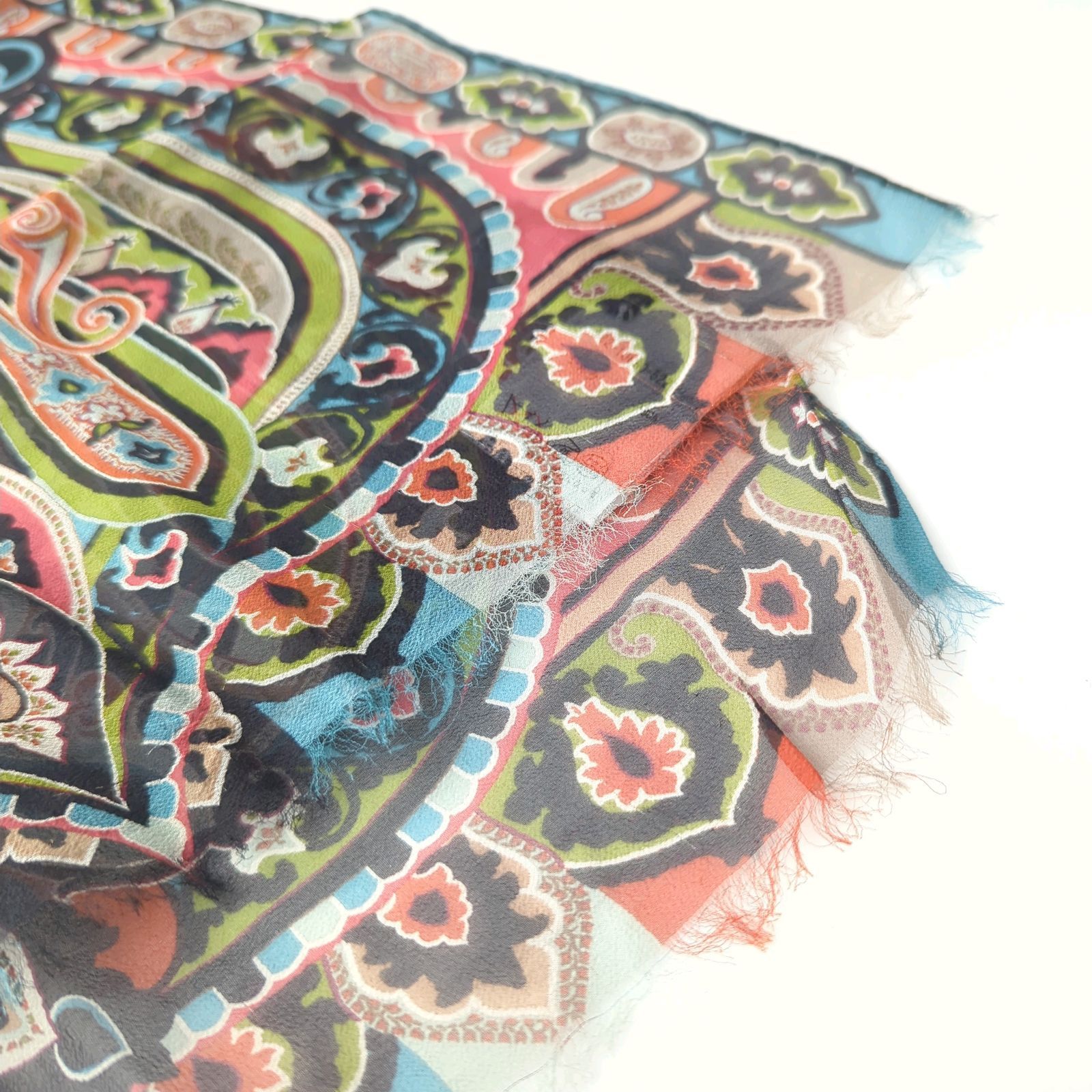 H エトロ ETRO シルク100% ストール スカーフ ペイズリー柄 イタリア製