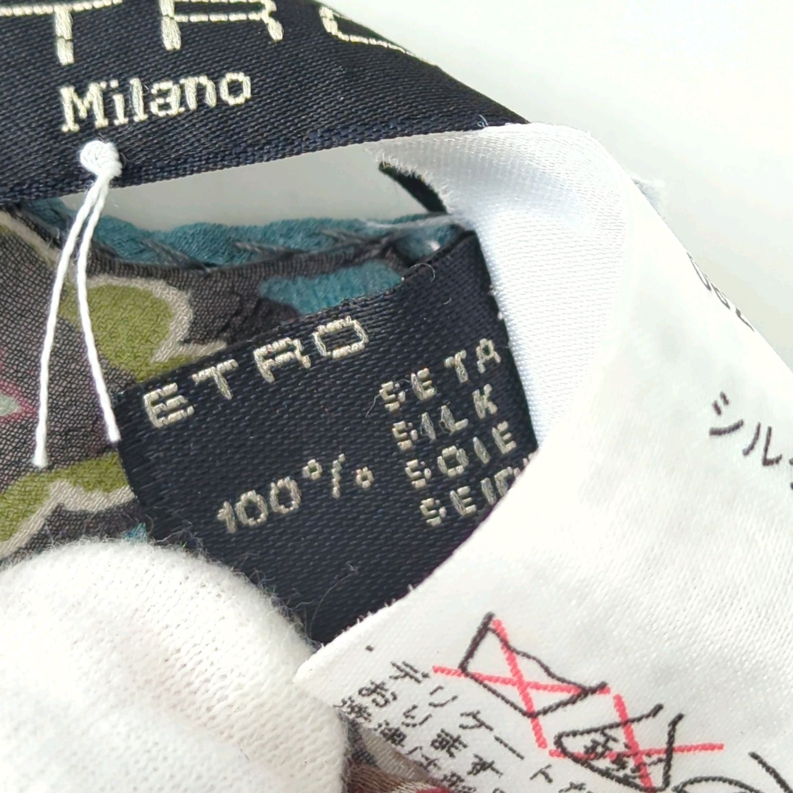 H エトロ ETRO シルク100% ストール スカーフ ペイズリー柄 イタリア製