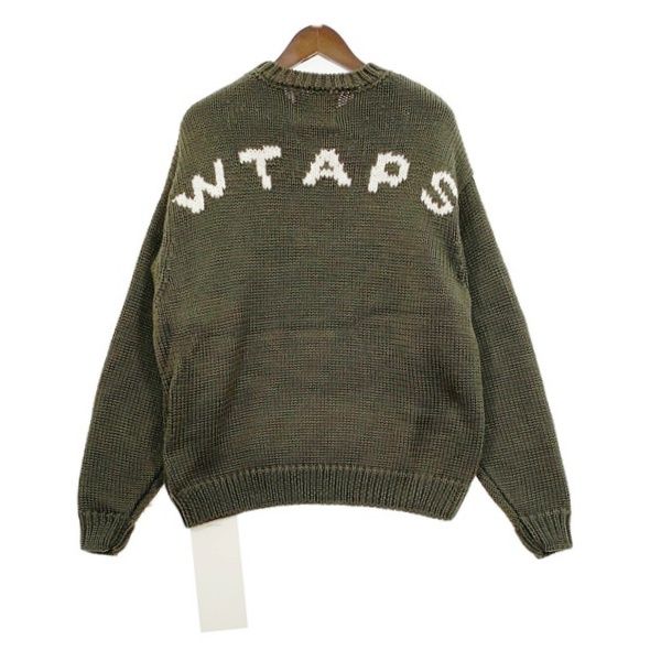 WTAPS ダブルタップス バックロゴ クルーネック ニット セーター