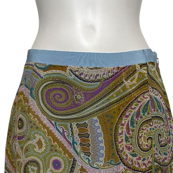 ◇ エトロ ETRO タイトスカート ミモレ丈 ペイズリー柄 ラップデザイン