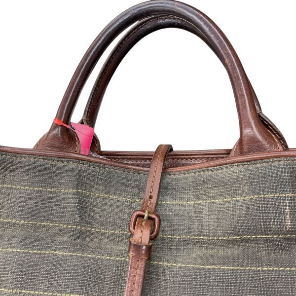 ゲンテン genten トートバッグ 帆布 ステッチ A4収納可 ダークブラウン