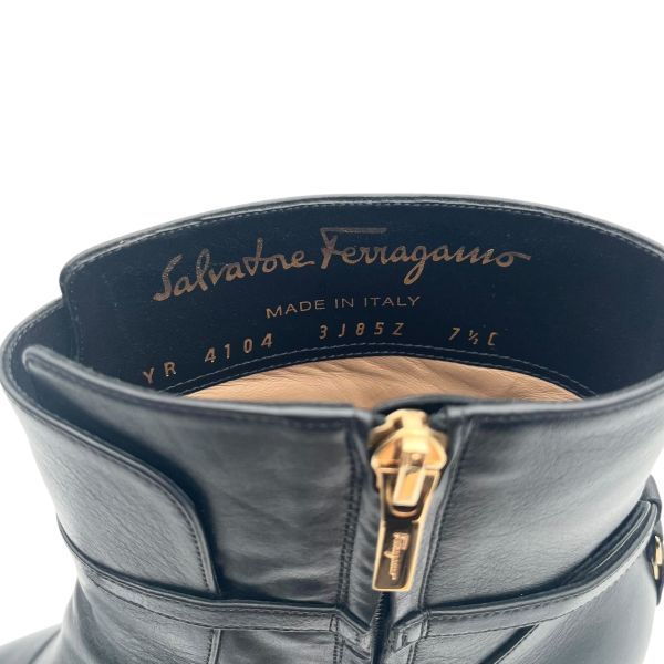 【極美品】サルヴァトーレフェラガモ レザーショートブーツ サイドジップ 24cm ○□ サルヴァトーレフェラガモ Salvatore Ferragamo ショートブーツ