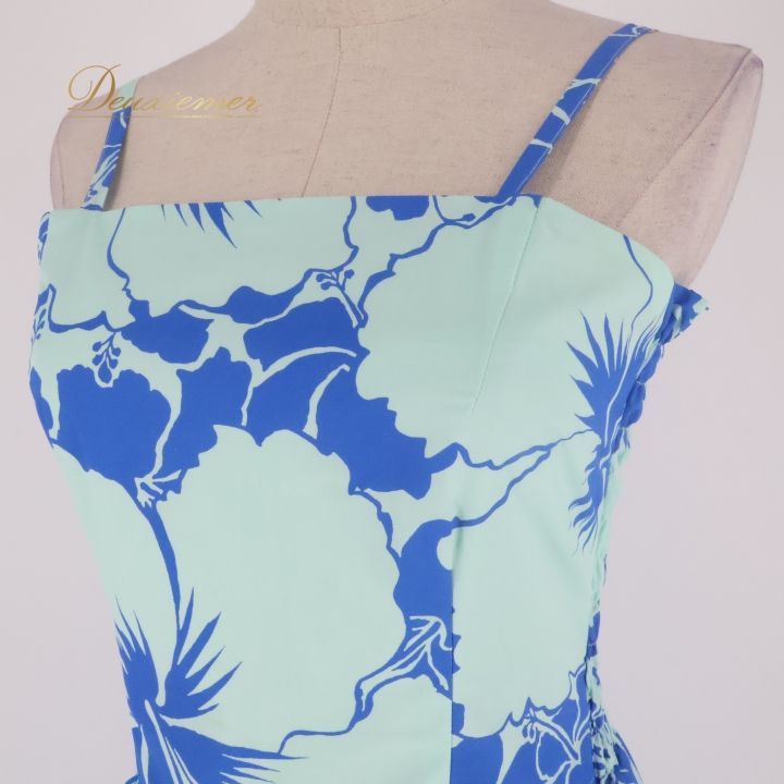 フラダンス 衣装 ワンピース ドレス アロハスタンダード ブルー系