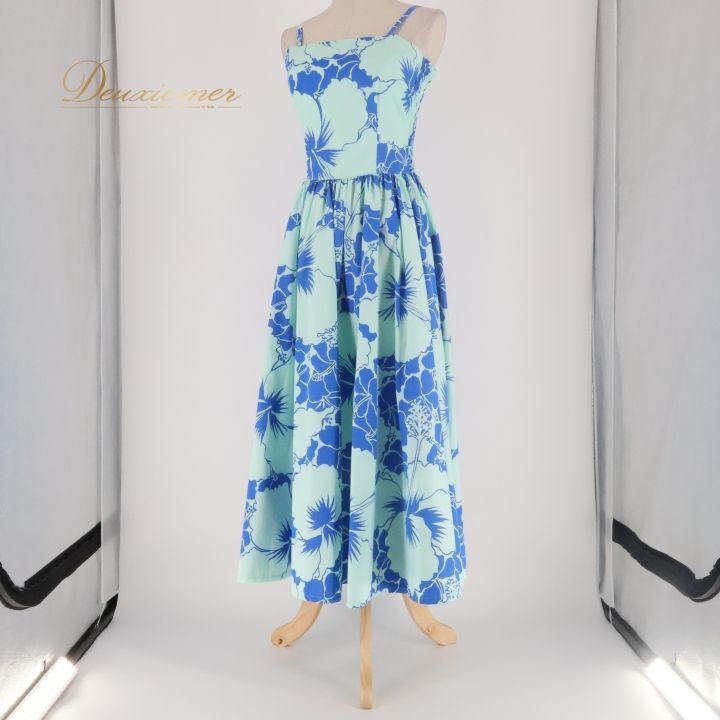 フラダンス 衣装 ワンピース ドレス アロハスタンダード ブルー系