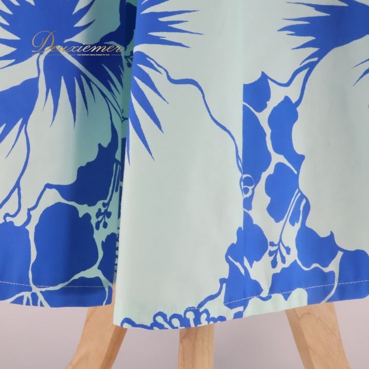 フラダンス 衣装 ワンピース ドレス アロハスタンダード ブルー系