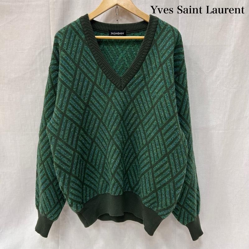 激安をお選 Yves Saint Laurent Vネックニットセーター ゆったりフリー 