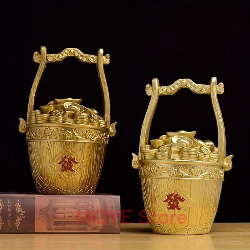 置物 オブジェ 元宝 金 ゴールド 樹脂製 恋愛運 愛 幸運 長寿 縁起物