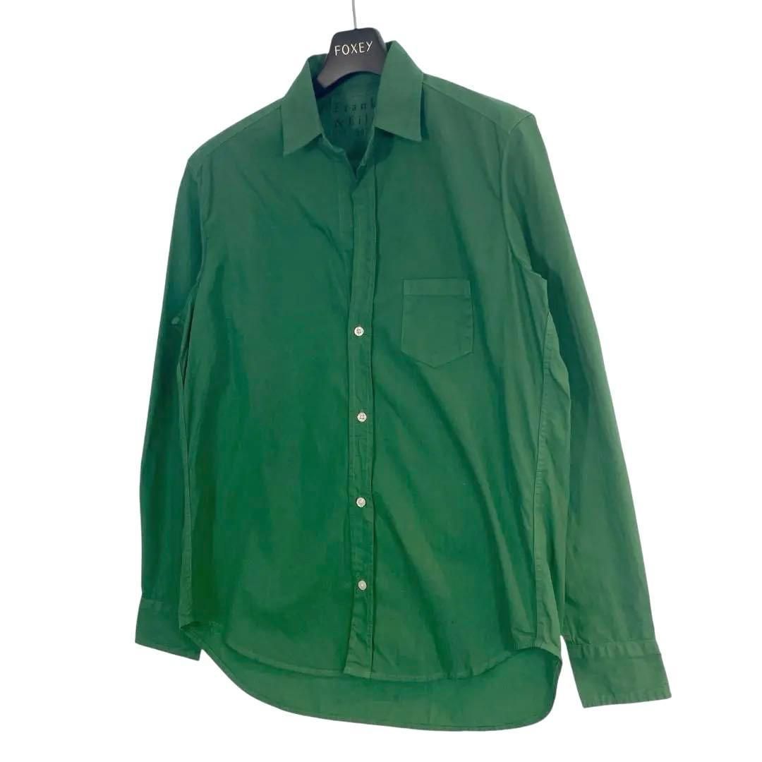 美品】 Frank＆Eileen 長袖 スキッパー シャツ XXS グリーン - メルカリ