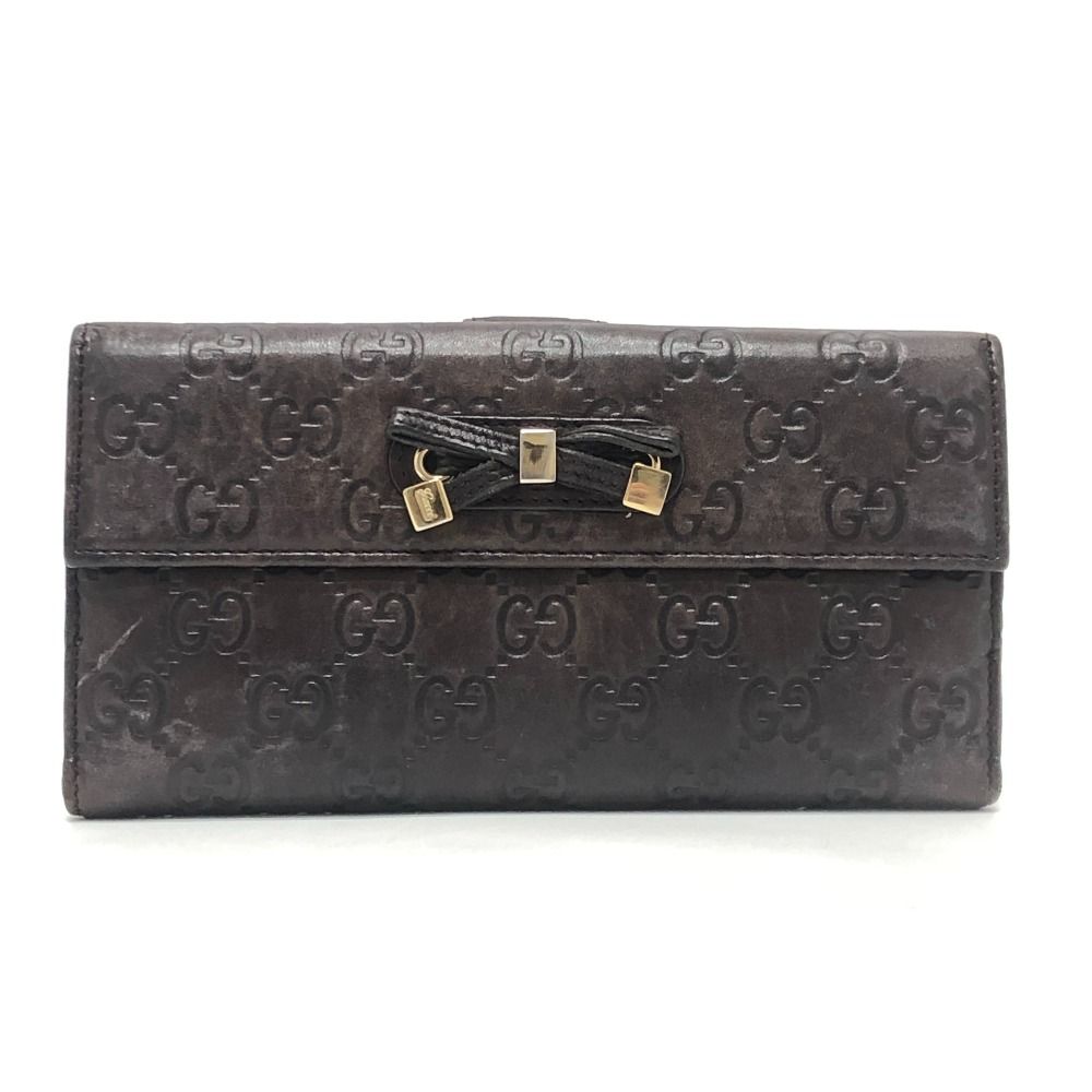 GUCCI グッチ 長財布 プリンシー グッチシマ GG柄 リボン 167464