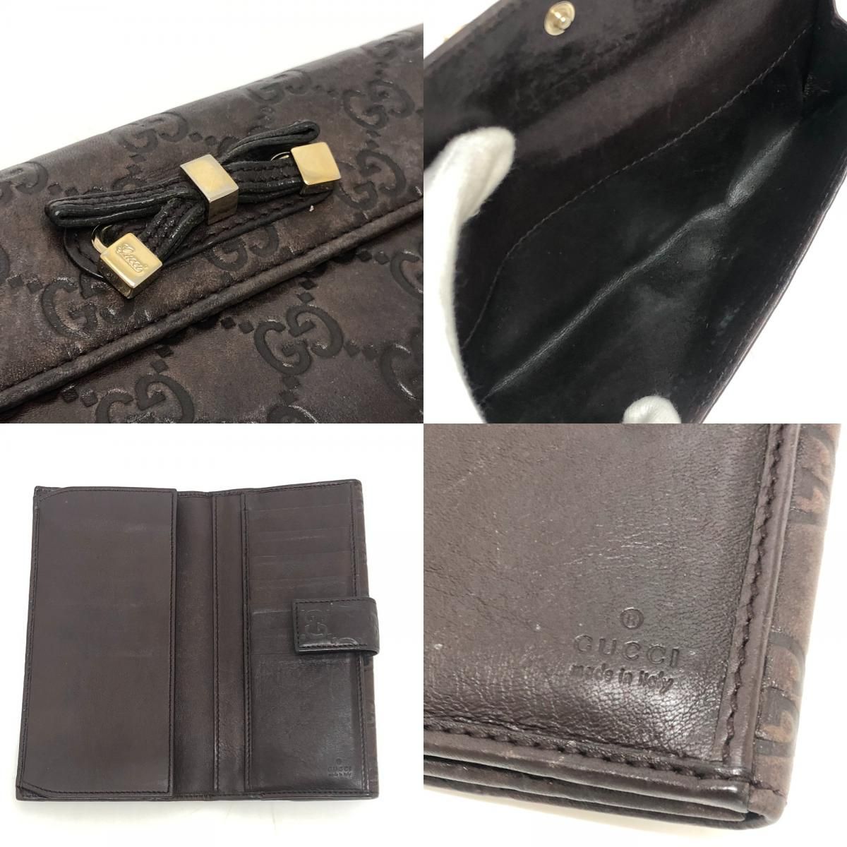GUCCI グッチ 長財布 プリンシー グッチシマ GG柄 リボン 167464 