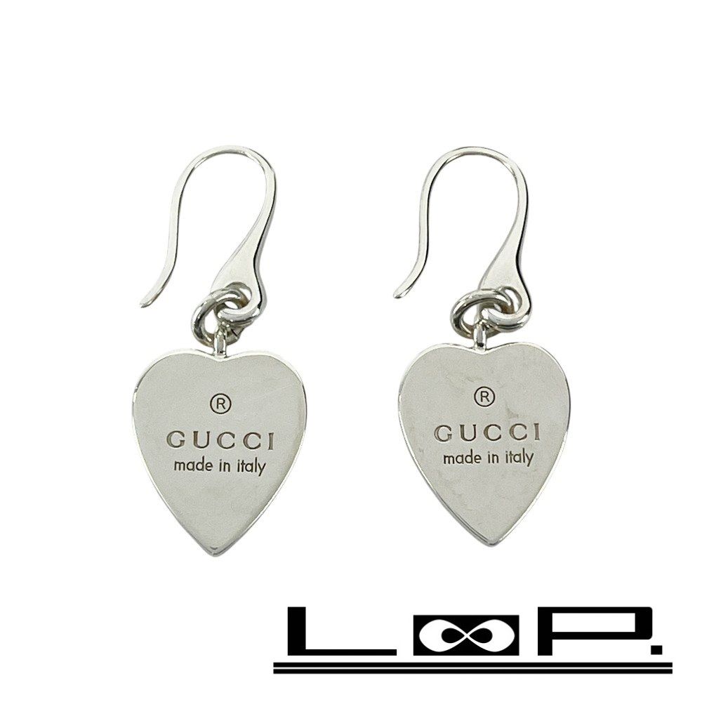 グッチ □美品□ ロゴ ハート ピアス アクセサリー シルバー SV 925 箱