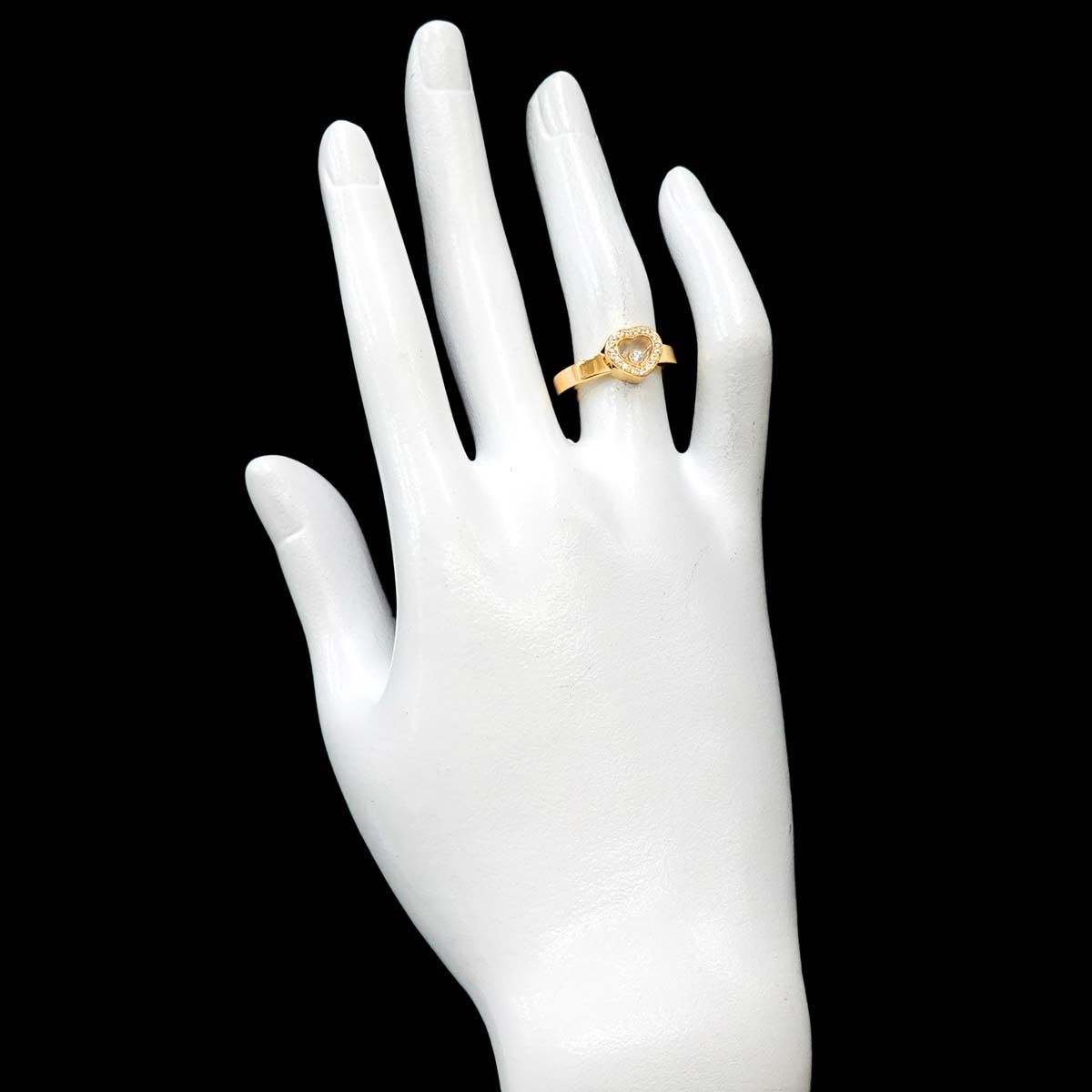 ショパール Chopard ハッピーダイヤ ハート 12号 リング ダイヤ K18 YG 