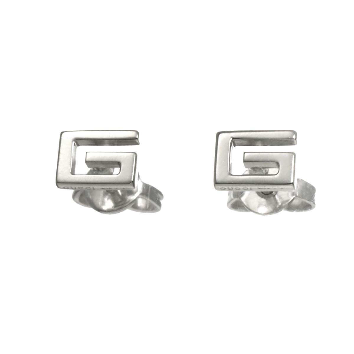 グッチ　ＧＵＣＣＩ　７５０　ホワイトゴールド　Ｇロゴ　ピアス グッチ GUCCI G ロゴ ピアス K18 WG ホワイトゴールド 750 Earrings
