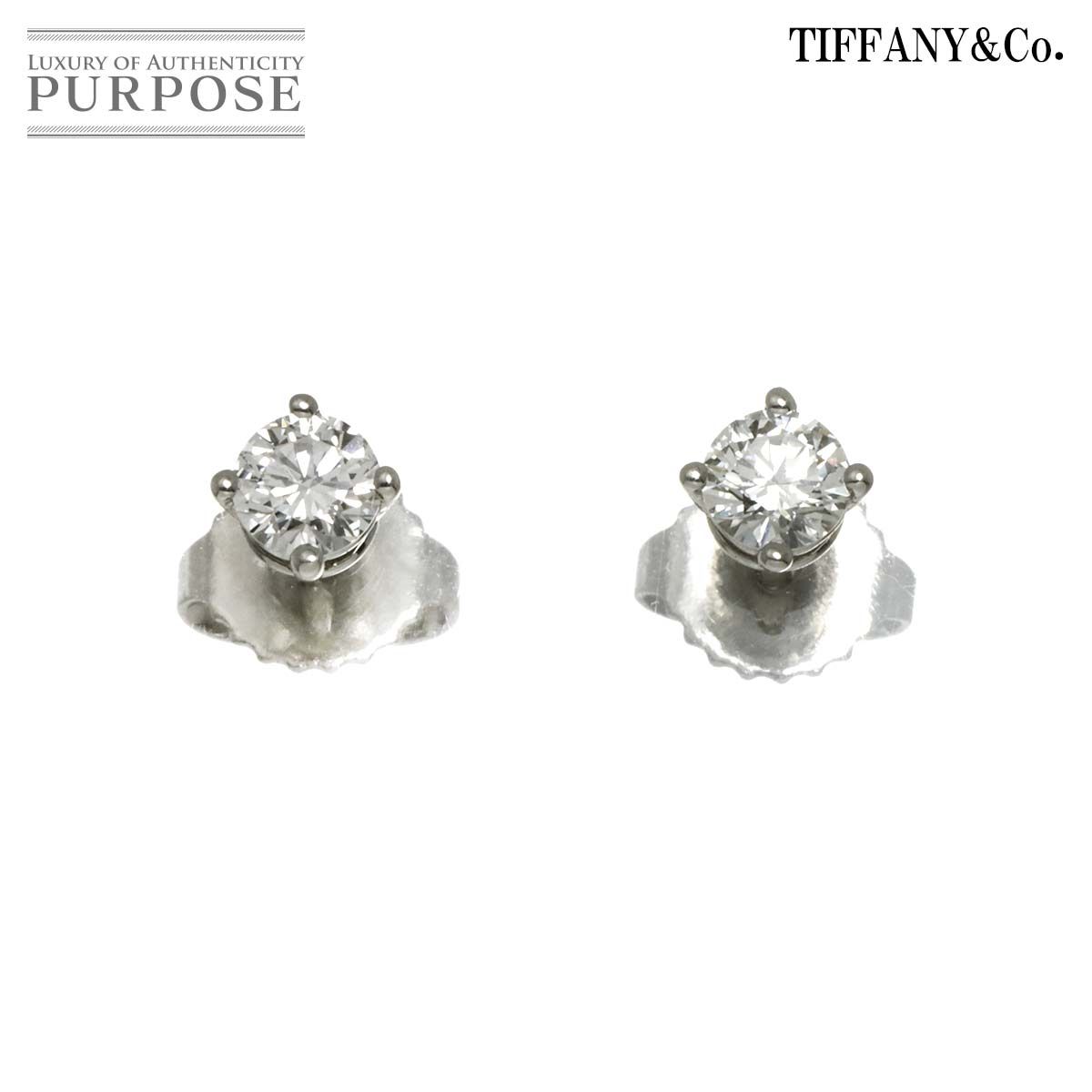 ティファニー TIFFANY&Co. ソリティア ダイヤ ピアス Pt プラチナ