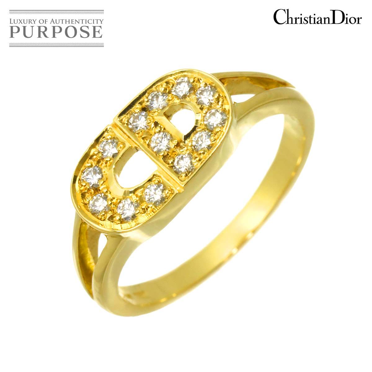 クリスチャン ディオール Christian Dior 13号 リング ダイヤ K18 YG