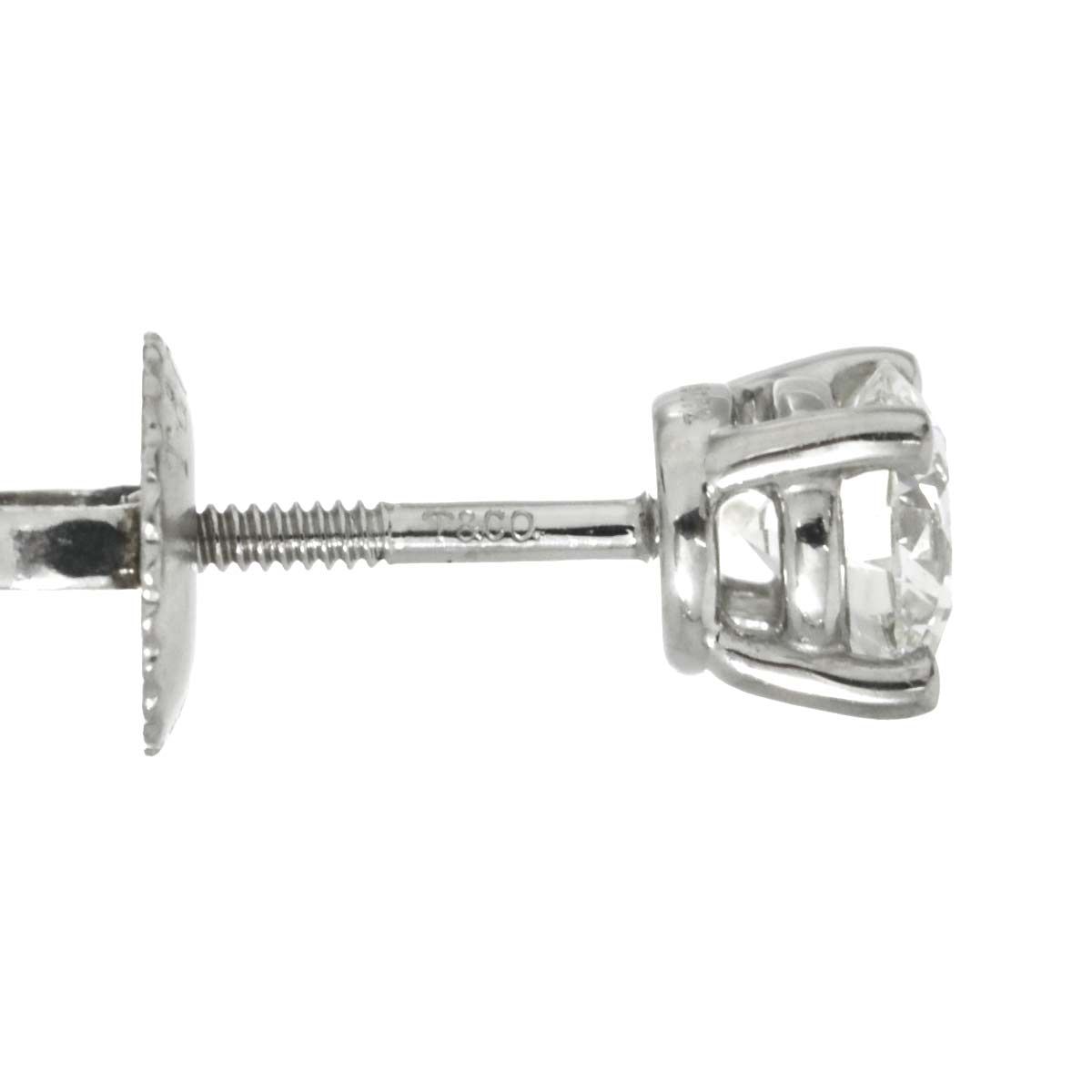 ティファニー TIFFANY&Co. ソリティア ダイヤ ピアス Pt プラチナ 片方