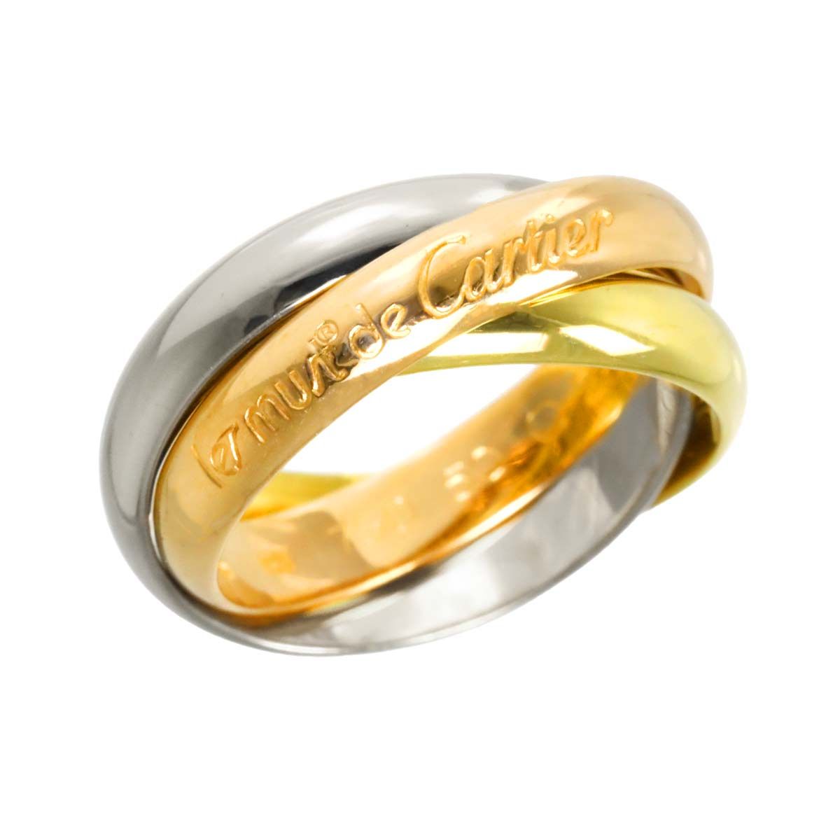 カルティエ Cartier トリニティ ミディアム MM #50 リング K18 YG WG 