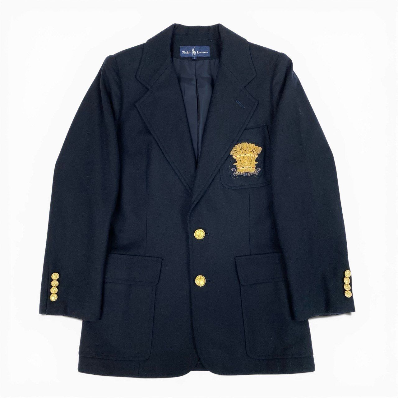 37a19 Ralph Lauren ラルフローレン テーラードジャケット 紺ブレザー