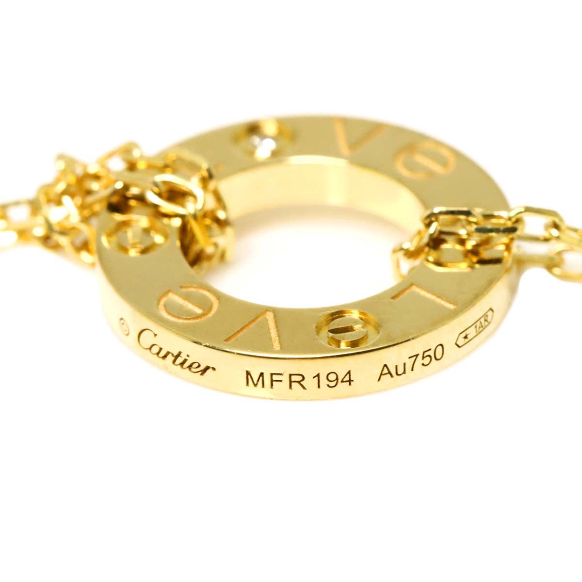 1月5日まで値下（あと1日）　Cartier LOVE サークル　ネックレス カルティエ Cartier ラブ サークル ネックレス 41cm K18 YG イエロー