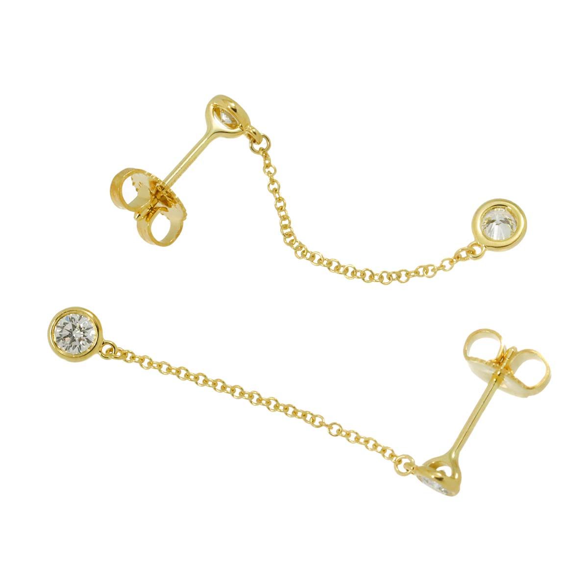 ティファニー バイザヤード ピアス ダイヤ 18K 片耳 イエローゴールド TIFFANY&Co.（ティファニー） バイザヤード ピアス 18金 K18イエロー