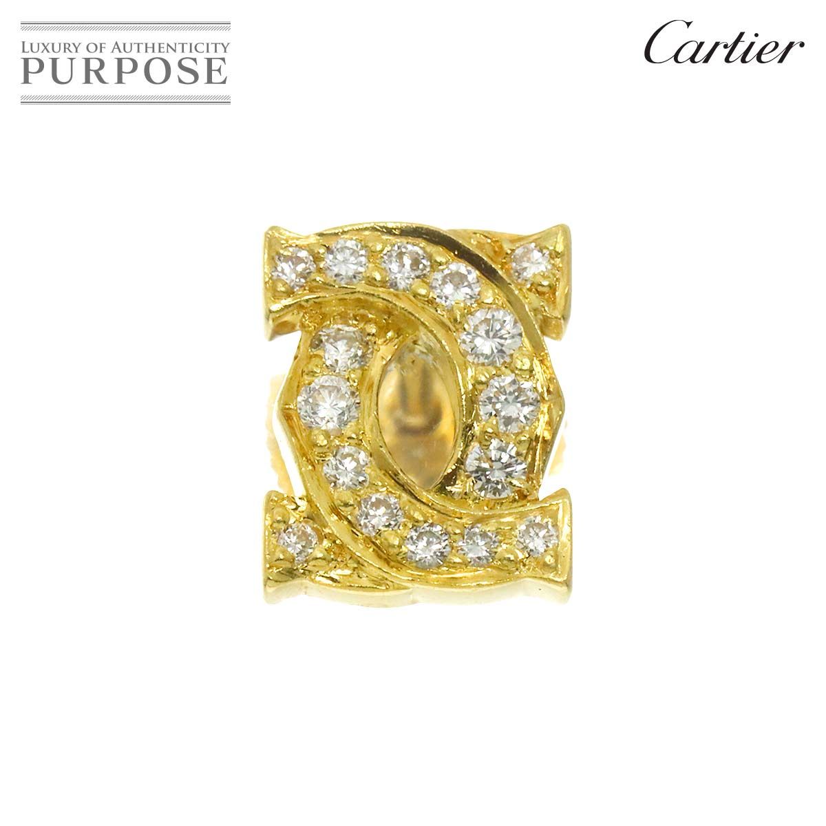 カルティエ Cartier アントルラセ 2C ダイヤ 0.20ct ピアス K18 YG