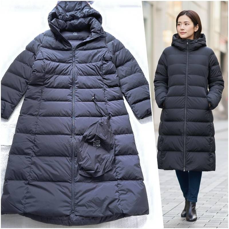 冬の街を舞う羽のように】 UNIQLO ストレッチ ダウンコート レディース