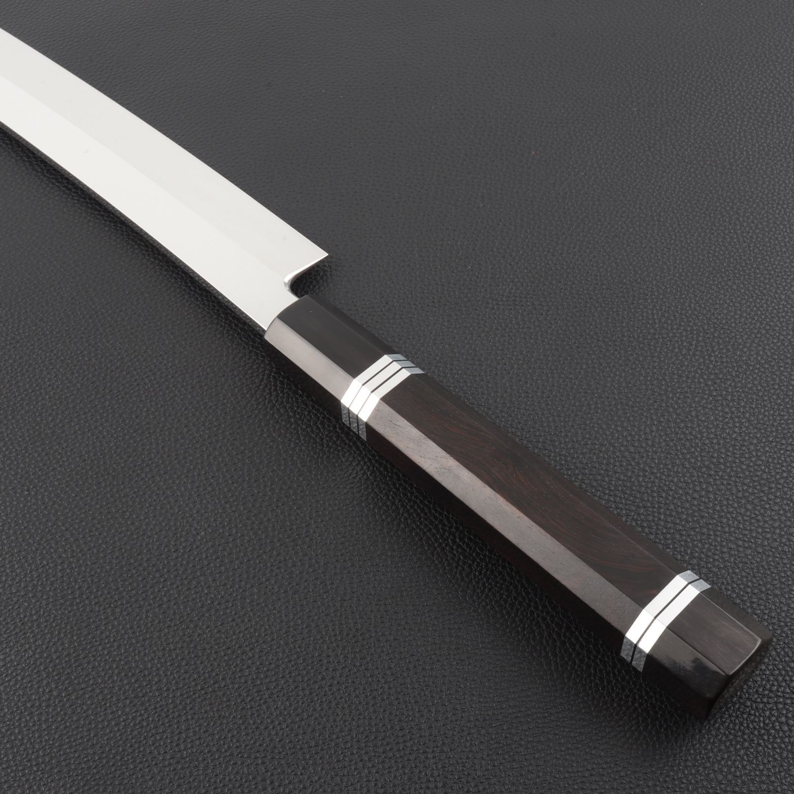 鬼反り先丸包丁 刺身包丁 尺二（刃渡り360mm）通常鏡面仕上げ 本刃付け