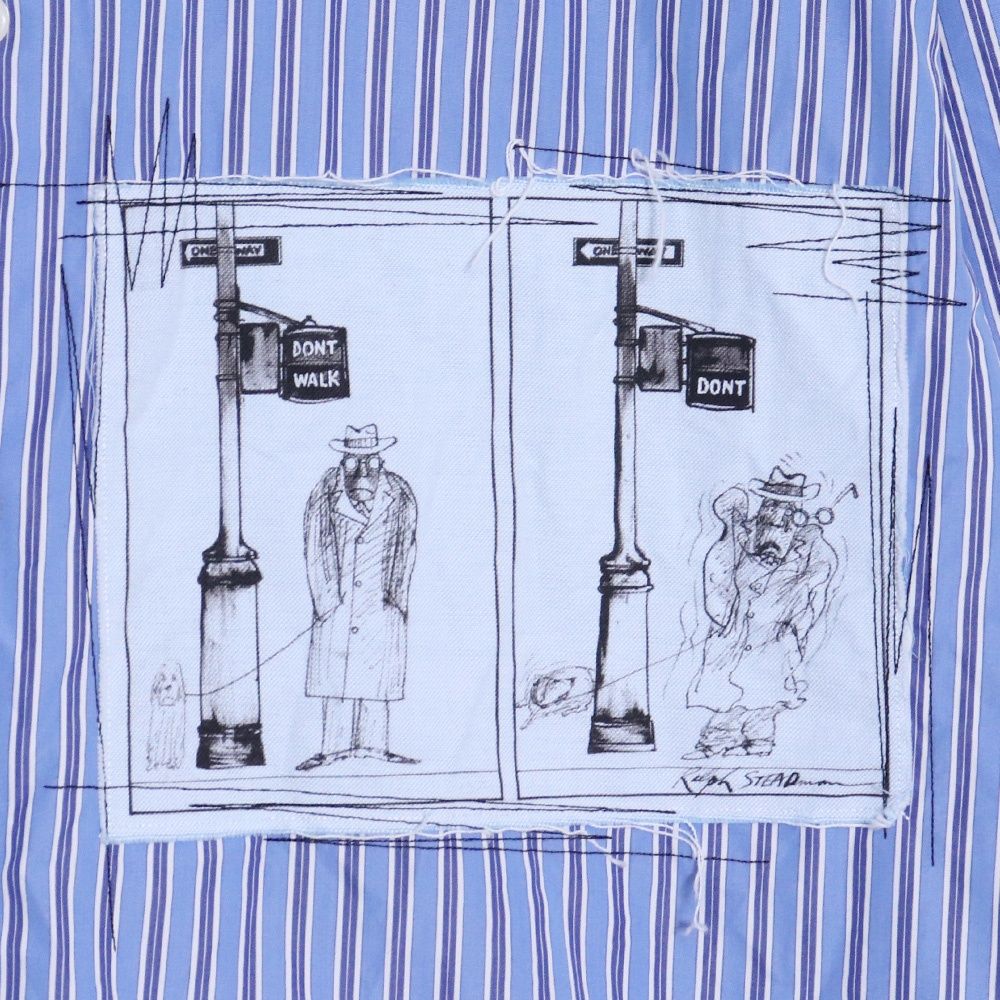 COMME DES GARCONS HOMME MIX Ralph Steadman 綿ストライプ長袖シャツ