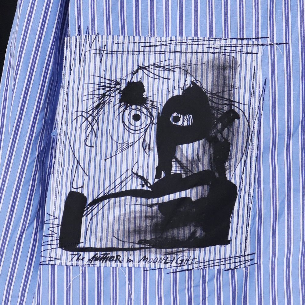 COMME DES GARCONS HOMME MIX Ralph Steadman 綿ストライプ長袖シャツ