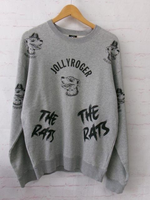 中古】22AW RATS ﾗｯﾂ ｱﾆﾏﾙ柄ｸﾙｰﾈｯｸ ｳｪｯﾄ ﾄﾚｰﾅｰ 22RTC-0303 ｸﾞﾚｰ M 
