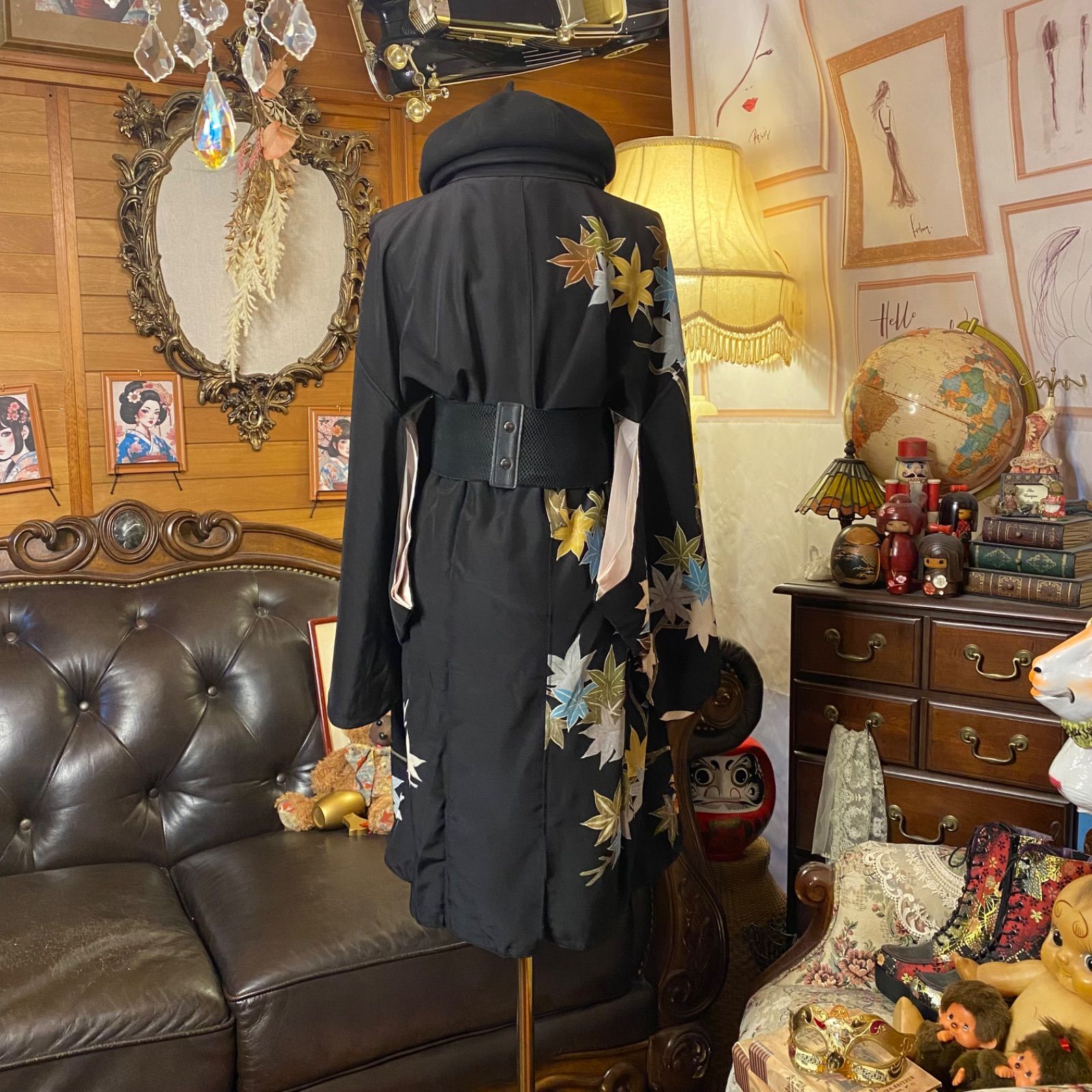 訳あり】着物リメイクセットアップ ツーピース 2部式 スカート レトロ