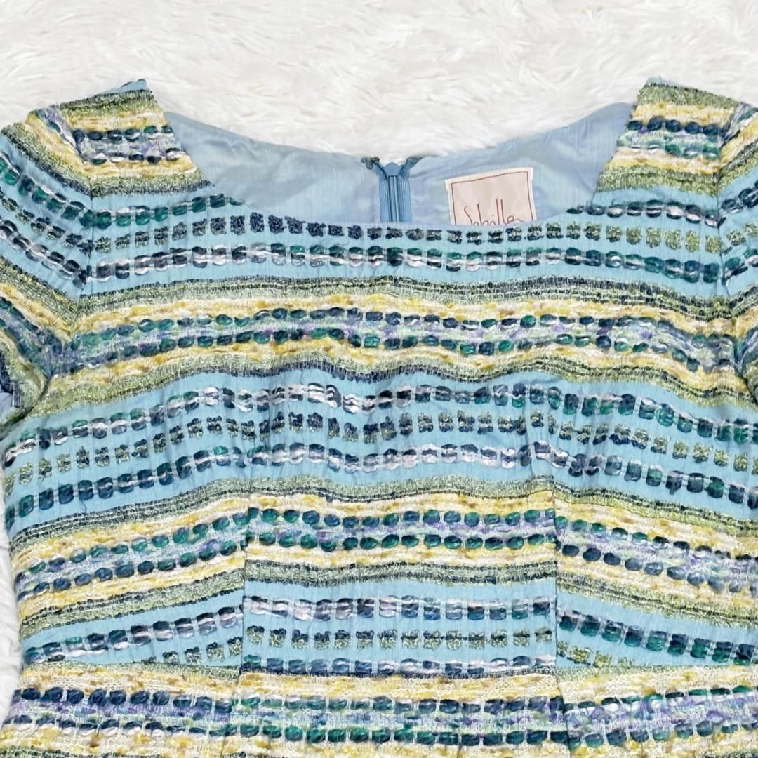 sybilla シビラ Aラインフレアワンピース 水色 M - メルカリ