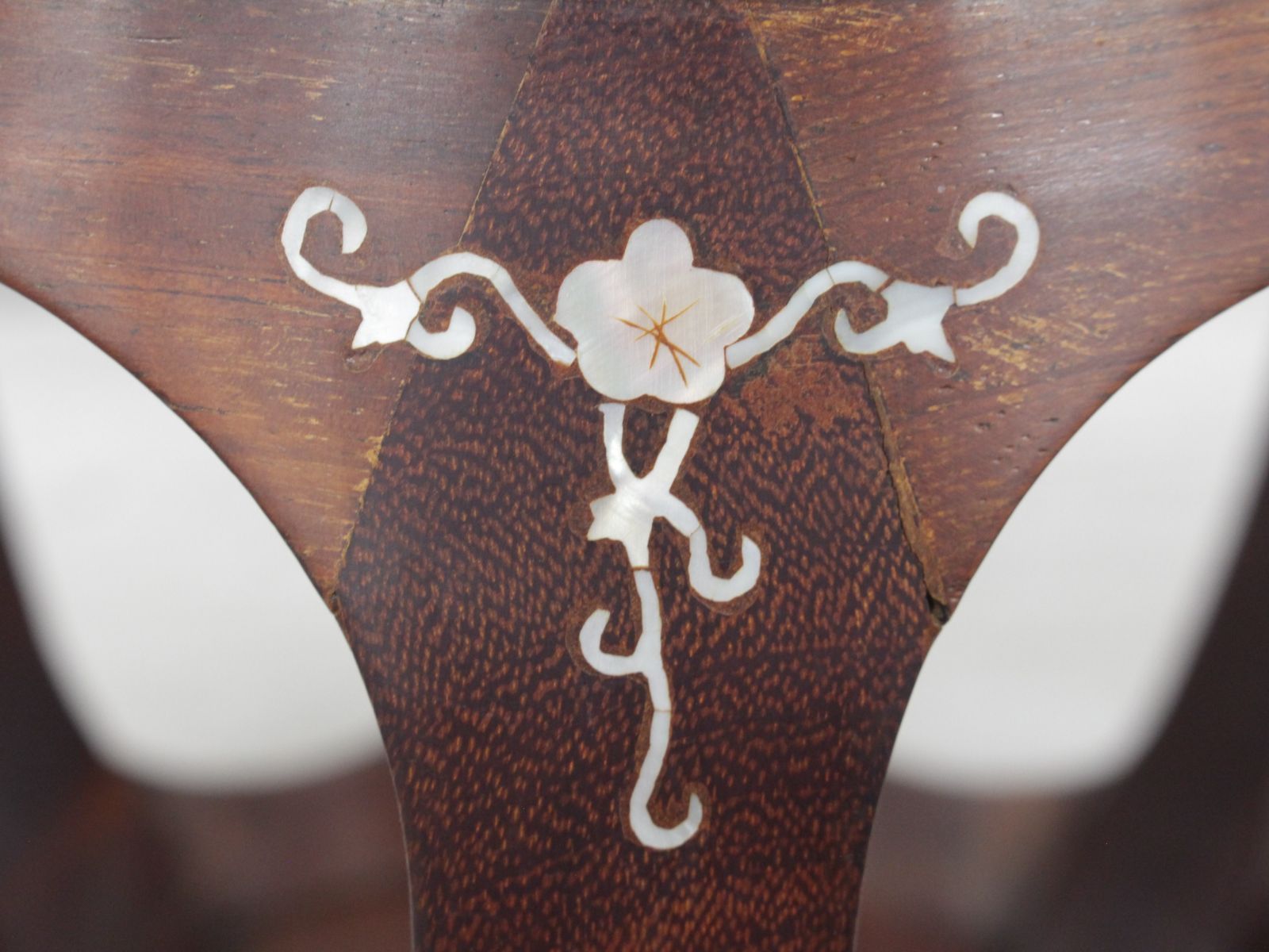 花梨 無垢 螺鈿細工 花鳥文 スツール/椅子 飾り台/花台/香炉台 唐木 美