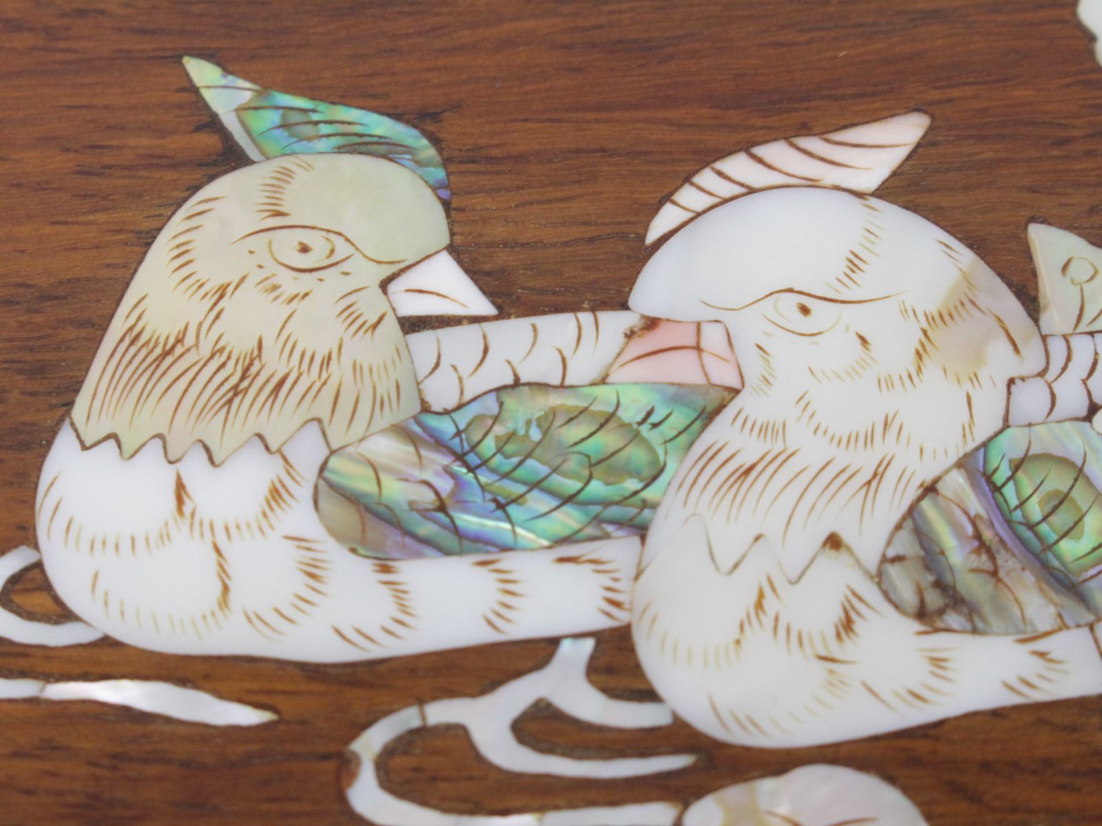 行董】花梨 無垢 螺鈿細工 花鳥文 スツール 椅子 飾り台 丸椅子 中国