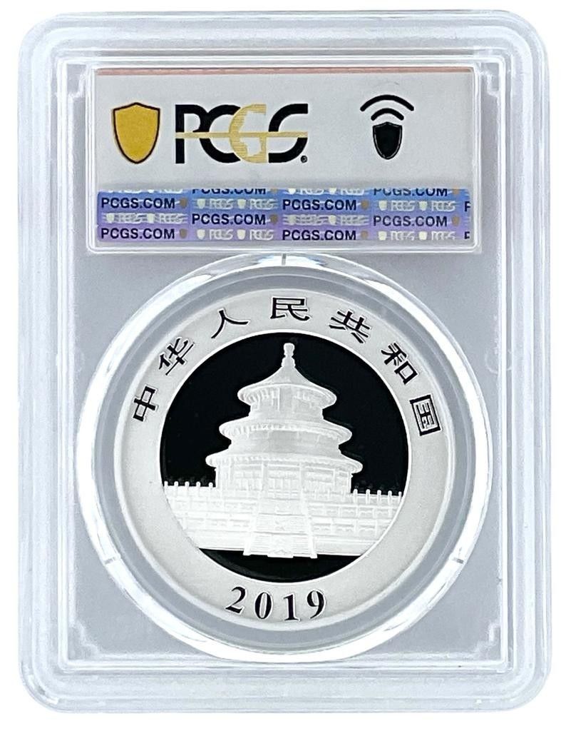 2019年 中国 10元銀貨 パンダ PCGS - MS69 - 国旗ラベル - メルカリ