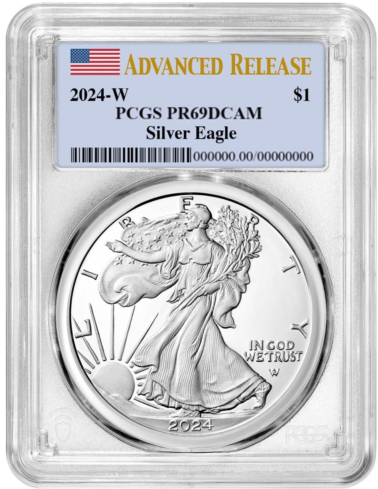 2024 W 1オンス シルバー イーグル プルーフ PCGS PR69 DCAM