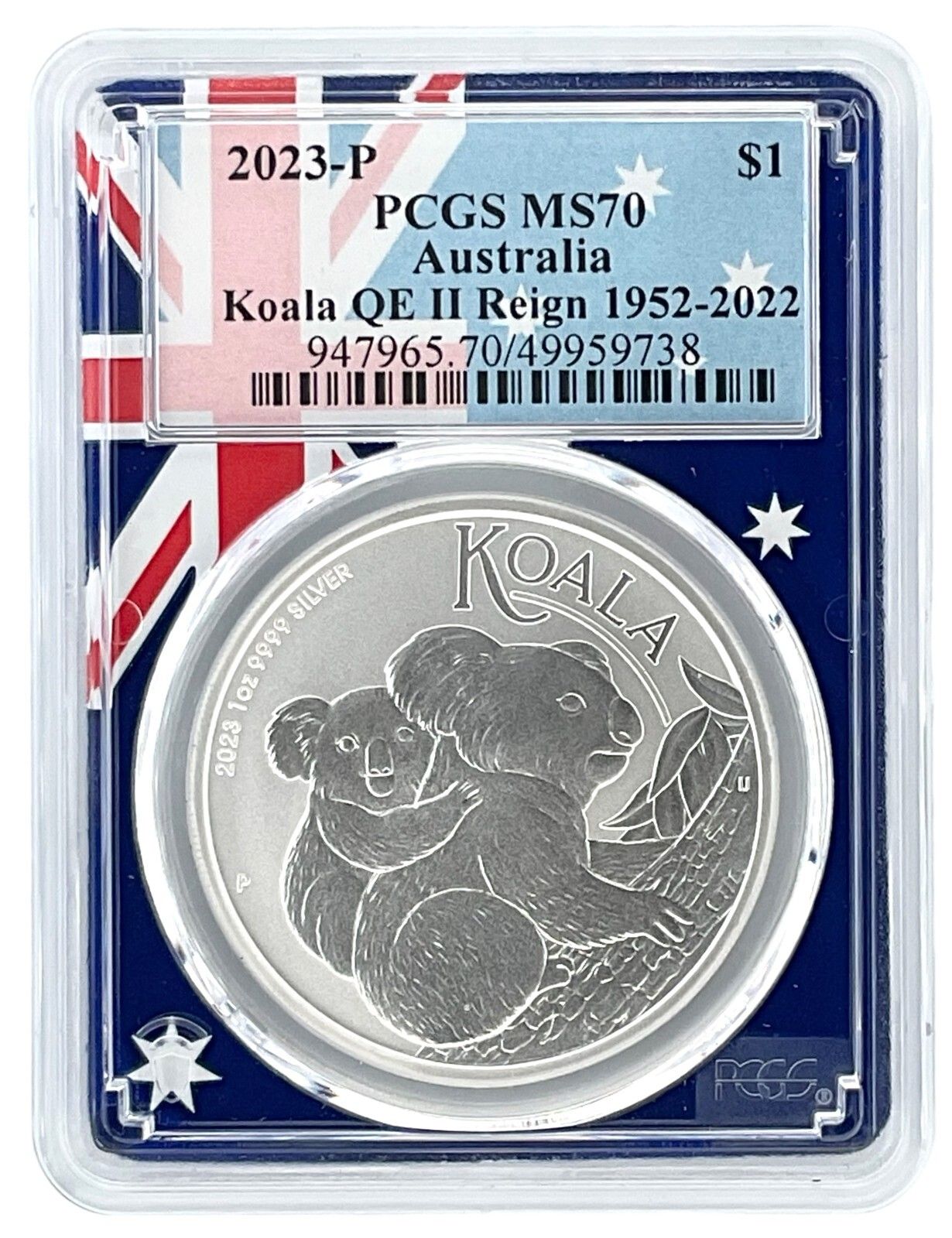 2023年 アトラリア 1オンス シルバー コアラ PCGS MS70 - フラッグ