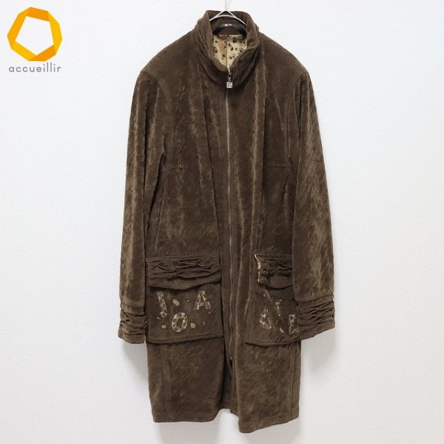 GKITALIYA 伊太利屋 コート ロング レオパード ジップアップ