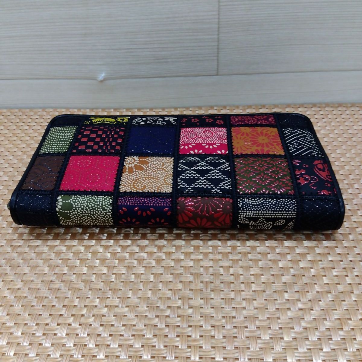 未使用品】浅草前川印傳 まえかわいんでん オリジナルパッチワーク長 
