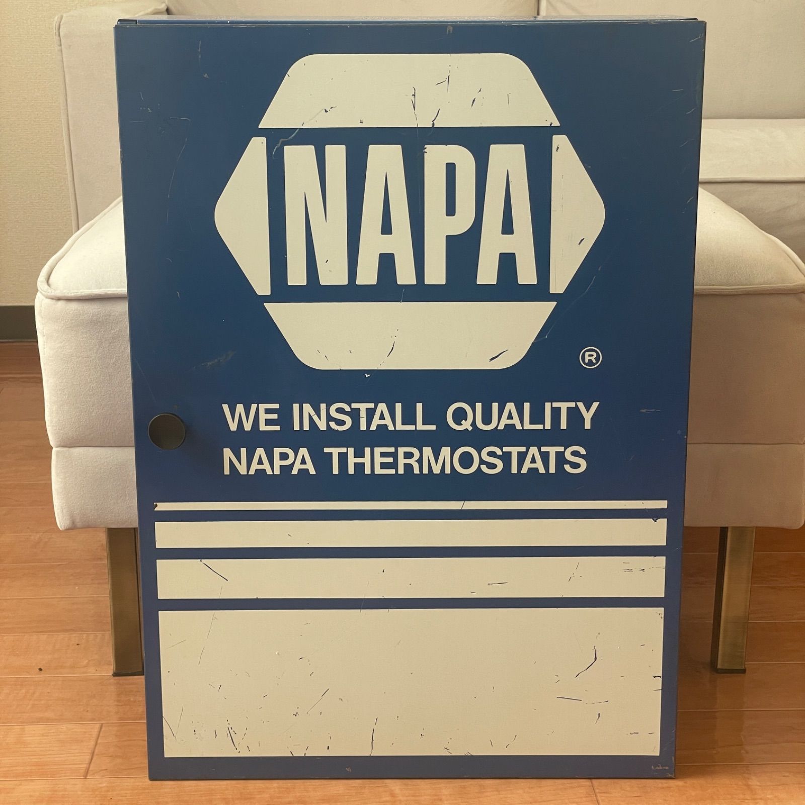 ビンテージ　USA　NAPA　スチール キャビネット　ガレージ 特大！】1960's NAPA ナパ ビンテージ ウォール キャビネット 棚 看板