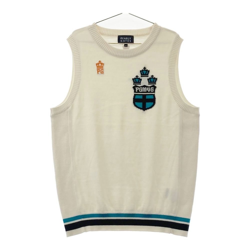 PEARLY GATES ニット セーター 編み込みロゴ ベージュ サイズ2 サイズ